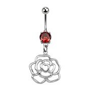 Banana in argento con ciondolo rosa arancio