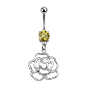 Banana silver with pendant rose yellow