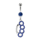 Banane argent avec pendentif poing américain bleu foncé