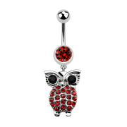 Banana silver with pendant owl and big eyes red