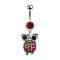 Banana silver with pendant owl and big eyes red