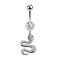 Banane argent avec pendentif serpent argent
