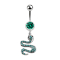 Banane argent avec pendentif serpent turquoise
