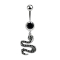 Banane argent avec pendentif serpent noir