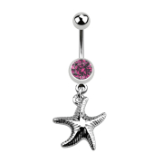 Banana silver with pendant starfish pink
