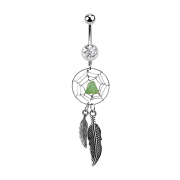 Banana silver with pendant dreamcatcher and two feathers...