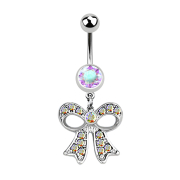 Banane silber mit Anhänger Masche multicolor