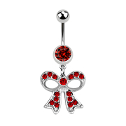 Banane silber mit Anhänger Masche rot