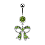 Banane silber mit Anhänger Masche hellgrün