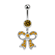 Banane silber mit Anhänger Masche topaz