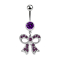 Banane argent avec pendentif maille violette