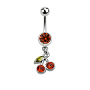 Banane argentée avec pendentif couronne orange et...