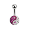Banane argent avec Yin Yang fuchsia