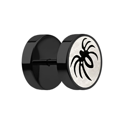 Fake plug black with spider