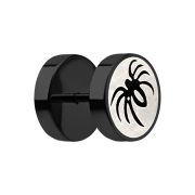 Fake Plug schwarz mit Spinne