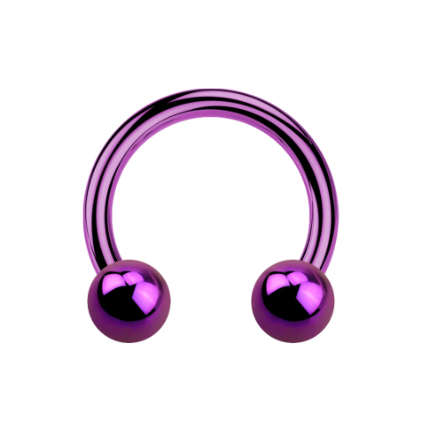 Micro Circular Barbell violet with two balls