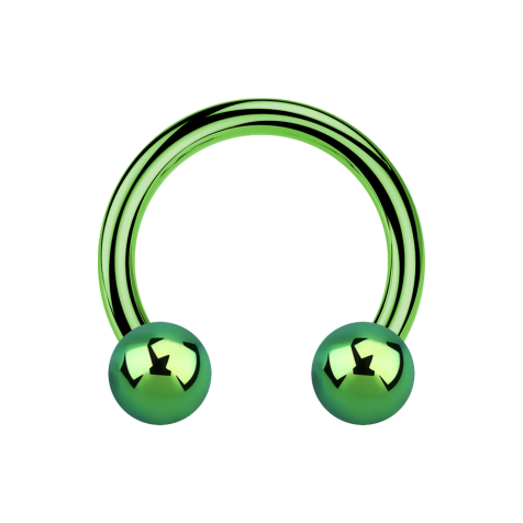 Circular Barbell vert avec deux boules