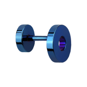 Fake tunnel earring dark blue