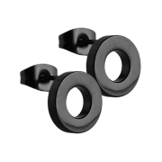 Boucles doreilles Fake Tunnel noir