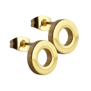Gold-plated fake tunnel stud earrings