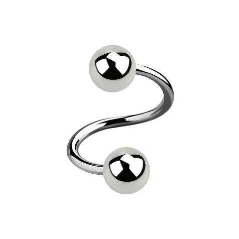 Micro spiral silver with two balls
