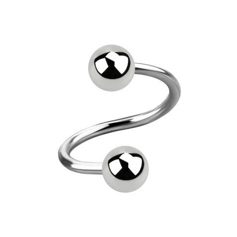 Micro spirale in argento con due sfere