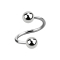 Micro spirale in argento con due sfere