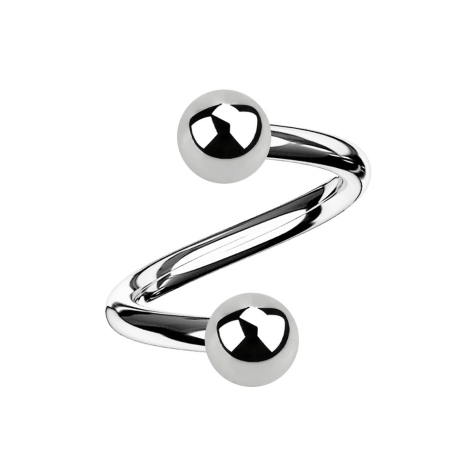 Micro spirale in argento con due sfere