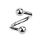 Micro spirale in argento con due sfere