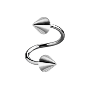 Micro spirale in argento con due coni