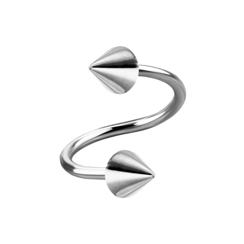 Micro spiral silver with two cones