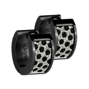 Boucles doreilles à clapet noir avec paillettes...