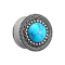 Flared Plug avec bouclier tribal et pierre turquoise