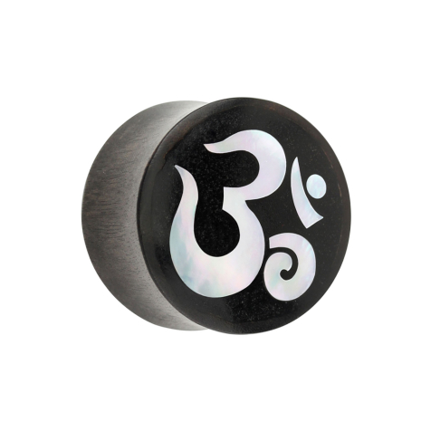 Flared plug made of sono wood with mother-of-pearl insert Ohm