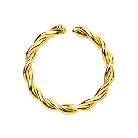 Piercing ring braided gold-plated