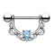 Barbell Halbkranz silber mit Kristall aqua