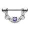 Barbell Halbkranz silber mit Kristall tanzanite