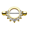 Barbell rond doré avec 9 cristaux