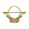 Gold-plated barbell with swivel and crystal