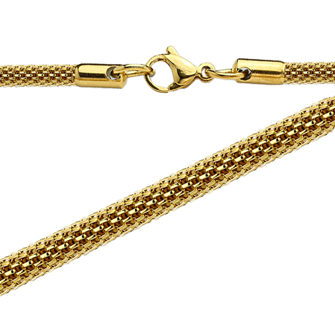 Chain with gold-plated mesh