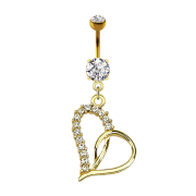 Banane plaquée or 14k avec pendentif coeur