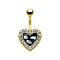 Banana with mother-of-pearl insert heart 14k gold-plated