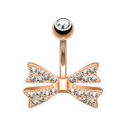 Papillon Banana oro rosa con cristalli