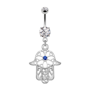 Banane argentée avec pendentif hamsa orné...