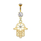 Banana 14k gold-plated with pendant Hamsa ornate crystal silver
