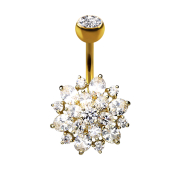 Banana in argento placcato oro 14k con cristalli di dalie