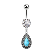 Banane silber mit Anhänger Vintage Design und ovalem...