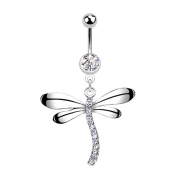 Banana silver with pendant dragonfly crystal silver