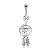 Banana silver with pendant dreamcatcher and ball silver
