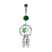 Banana silver with pendant dreamcatcher and ball green